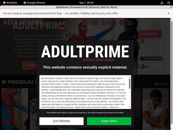 Adult Prime Gay Free Trial Promotion