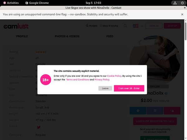 Camlust.com Canadian Dollars