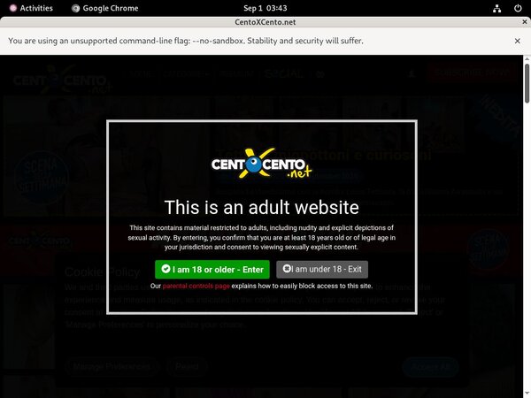 Centoxcento.net Billing Page