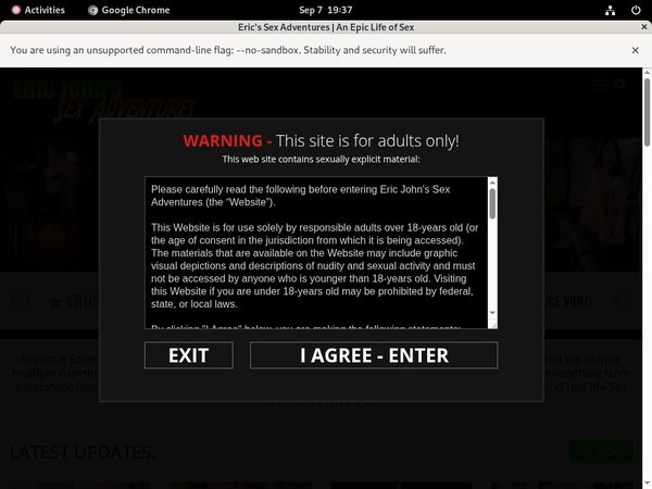 Discounted Ericjohnssexadventures.com Membership