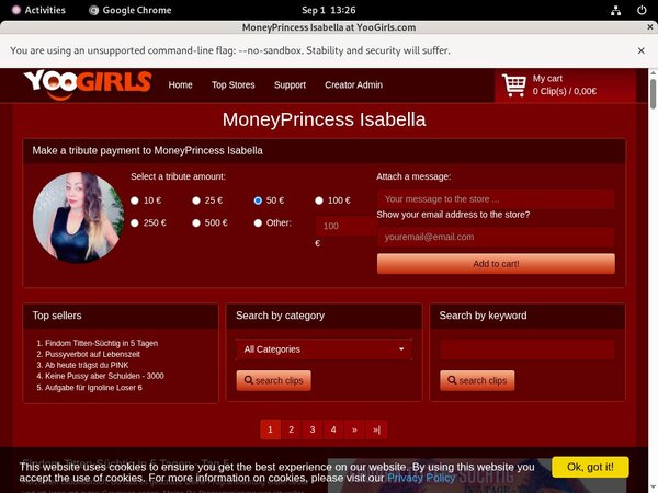 MoneyprincessIsabell Free Account Password