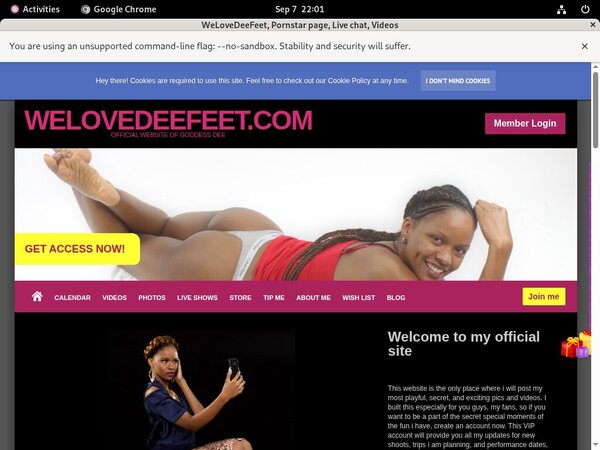 Welovedeefeet.com Wachtwoord