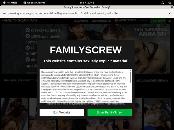 Family Screw Discount Sign Up